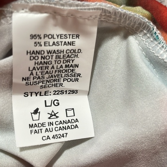 Michael Tyler 3/4 Sleeve Top Blouse V-neck Casual Abstract Women’s Tunic Size L - Picture 7 of 11